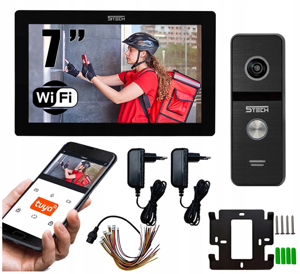 7-PALCOVÝ WIFI VIDEO VRÁTNY TELEFÓN S APLIKÁCIOU TELEFÓNU + KĽÚČENKA ATLO-501B/BK